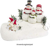 Decoratief Sneeuwpop Familie Beeld – 13 x 14 x 10 cm | Winterse Kerstdecoratie voor Huis of Tafel